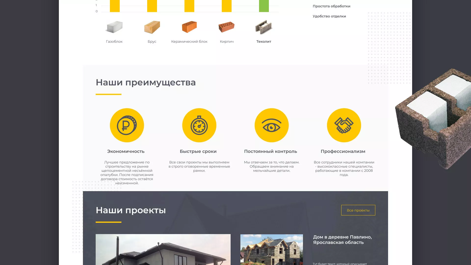 Создание сайта для строительной компании «ЭКОДОМ» в Невинномысске