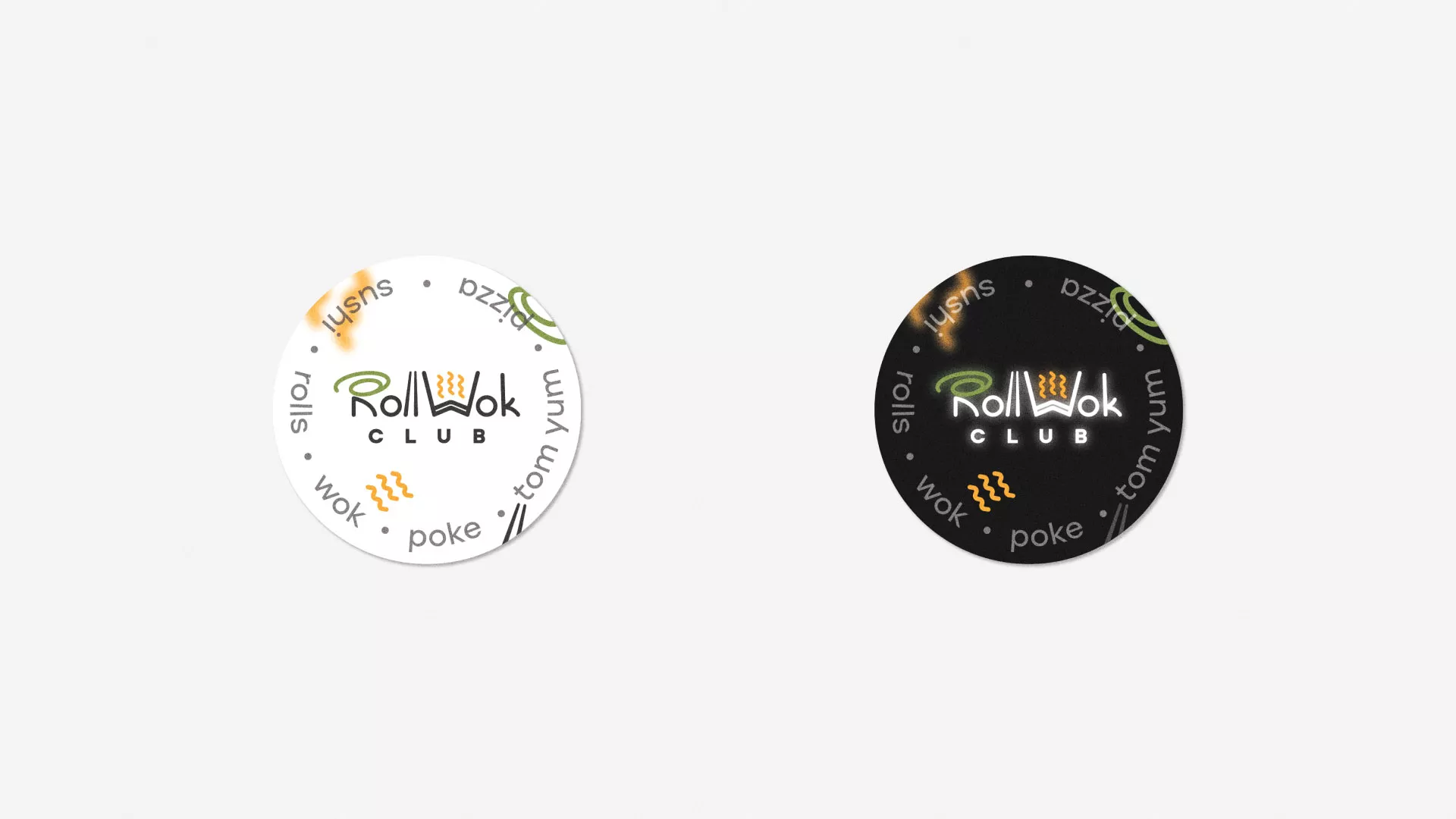 Разработка наклеек для суши-бара «Roll Wok Club» в Невинномысске